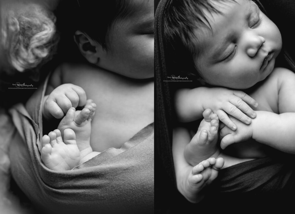 newborn portraits bw