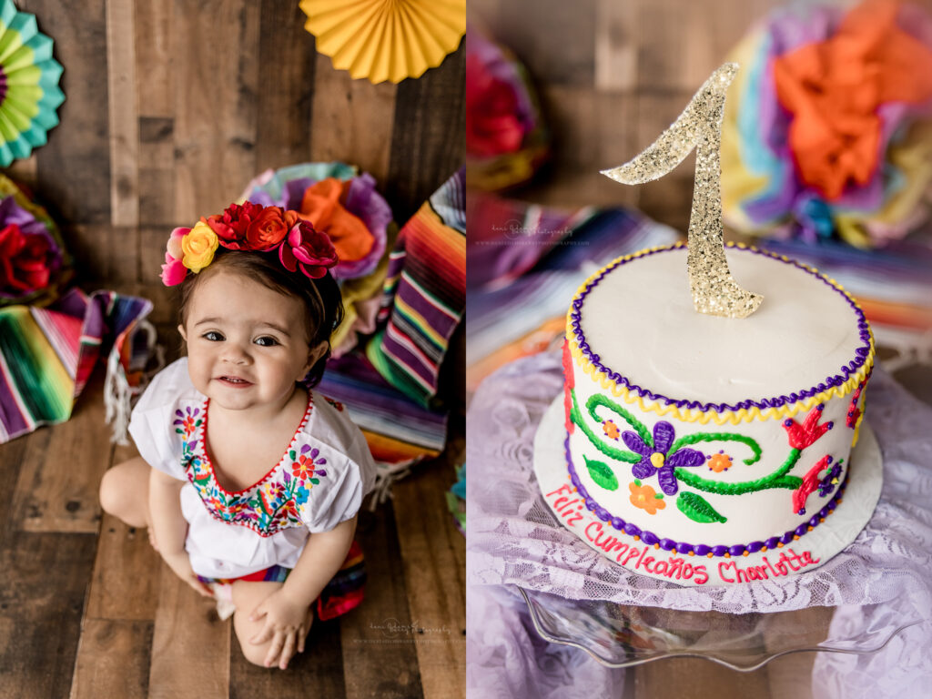 one year cake smash fiesta theme