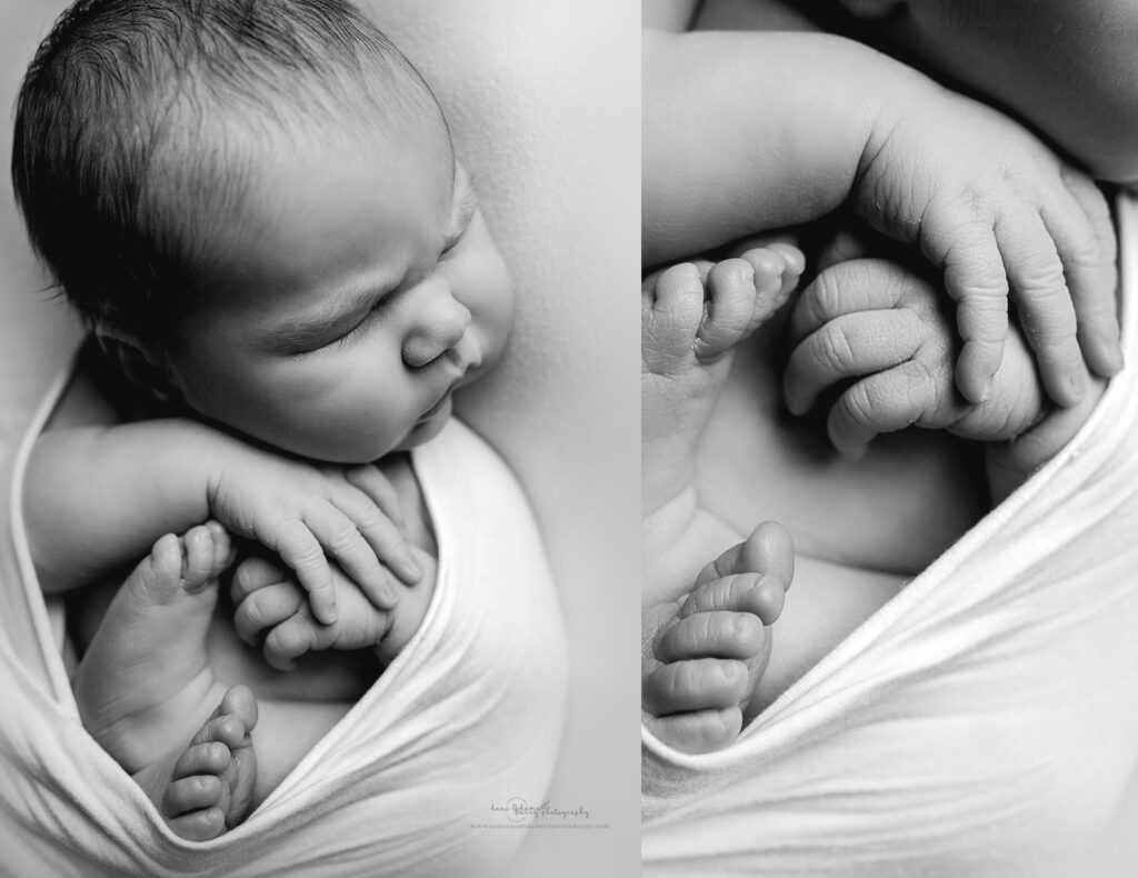 newborn bw detail photos