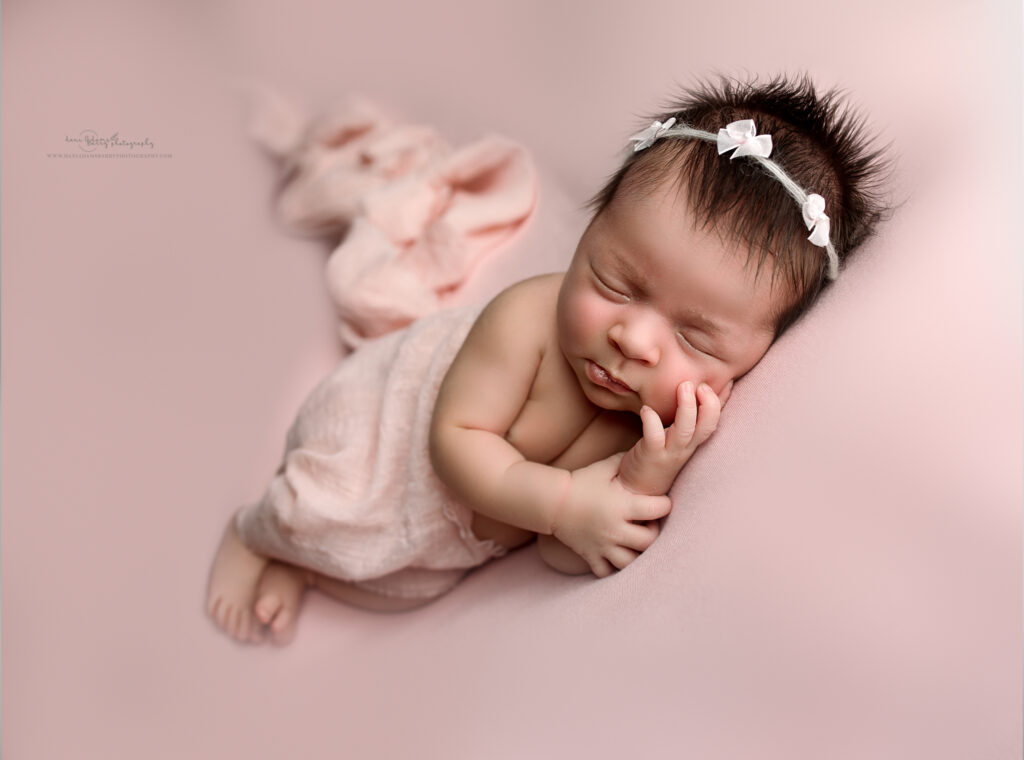 newborn pink peach photos