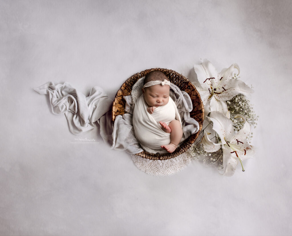 flower newborn photography lilys