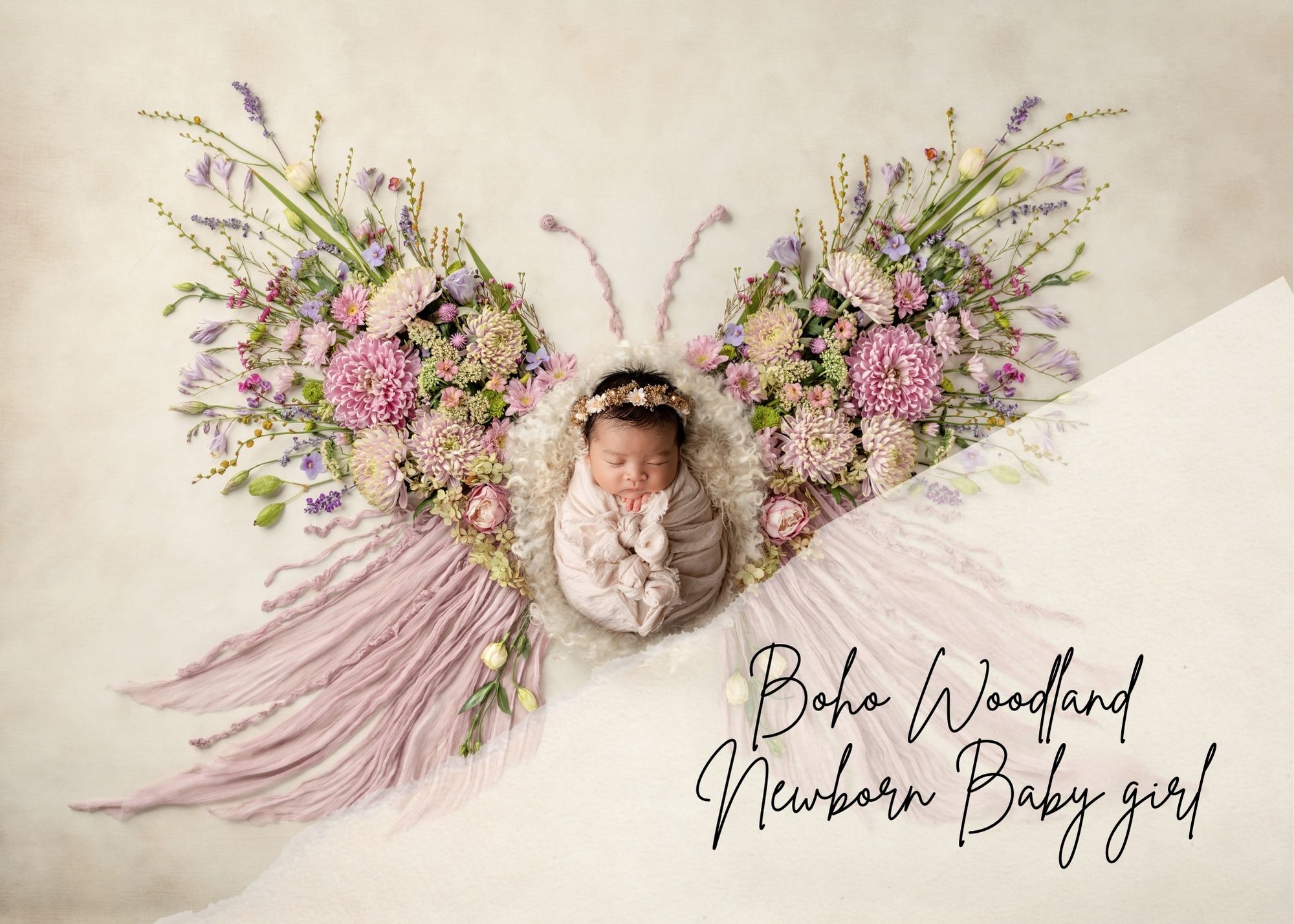 Boho Newborn Photos -Woodland Baby Girl - Dani Adams Barry