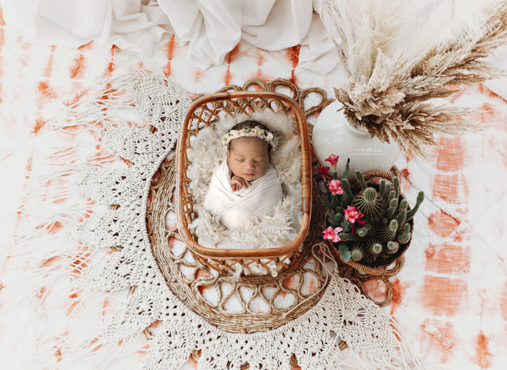 boho newborn girl photos