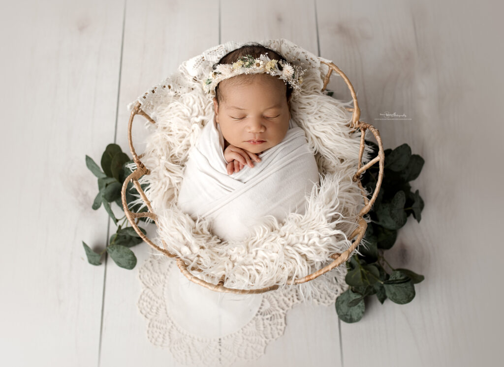 cream boho newborn photography