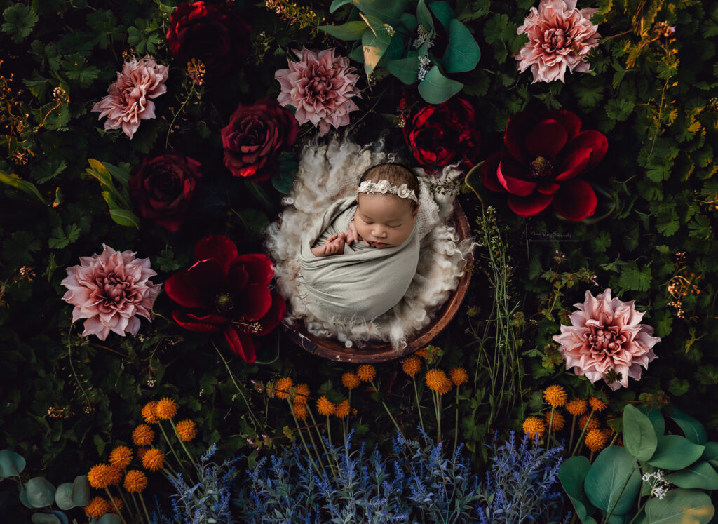 newborn garden photography