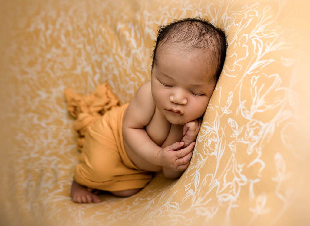 yellow floral newborn photos