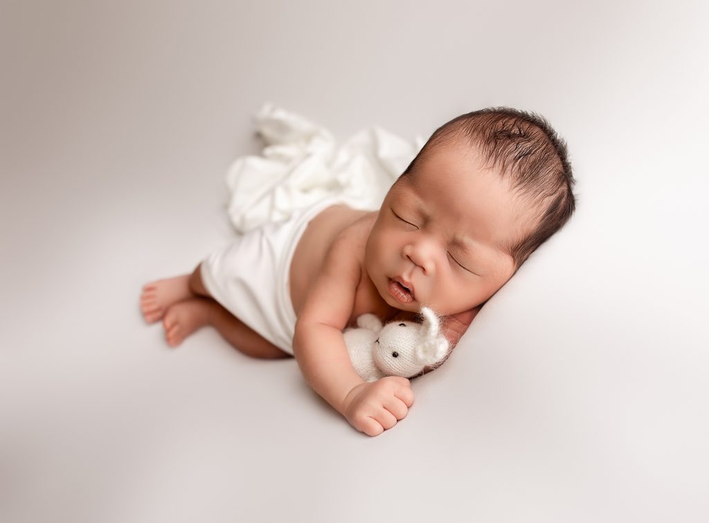 neutral tones newborn photos boy